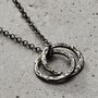 Personalised Men’s Textured Two Ring Russian Necklace, thumbnail 2 of 6