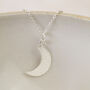 Sterling Silver Textured New Moon Pendant, thumbnail 1 of 2