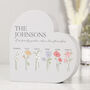 Personalised Family Birth Flowers Heart Ornament, thumbnail 7 of 8