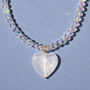 Sparkly Clear Bead And Heart Necklace, thumbnail 2 of 4