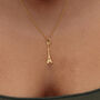 Eiffel Tower Charm Necklace, Sterling Silver Or Gold Plated, thumbnail 8 of 10