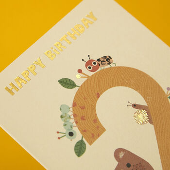 Cute Bear Age Two 'Happy Birthday' Card, 2 of 2