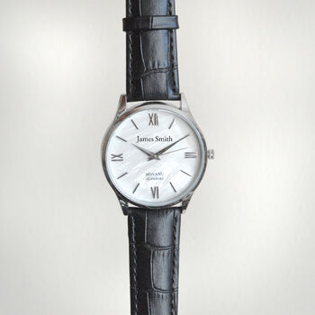 Personalised Mother Of Pearl Wrist Watch Handmade, 3 of 4