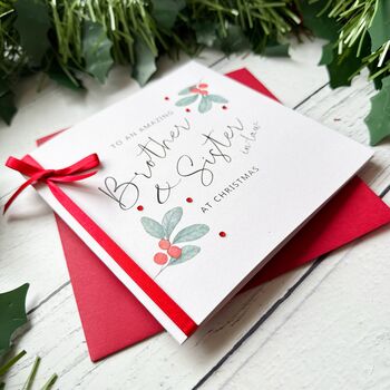 Brother And Sister In Law Christmas Card. Hand Finished, 4 of 5