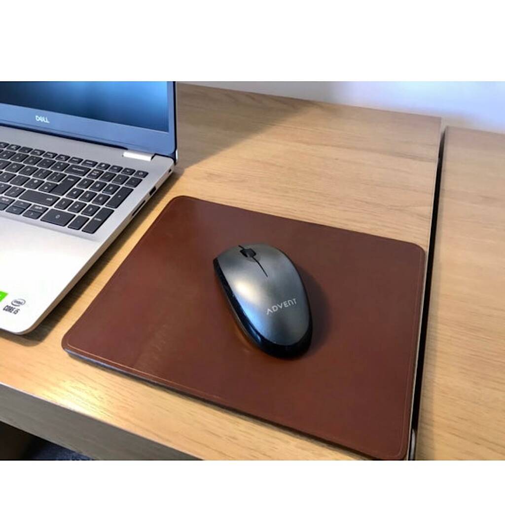 Personalised Leather Mouse Mat, Conker Brown, 1 of 12
