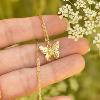 Solid 9ct Gold Butterfly Pendant, 2 of 2