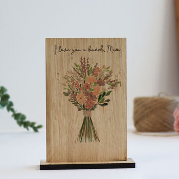 Personalised Printed Oak Flower Card, 2 of 9