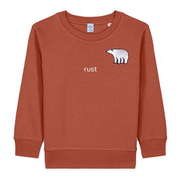 Organic Cotton Embroidered Polar Bear Sweatshirt, 9 of 11