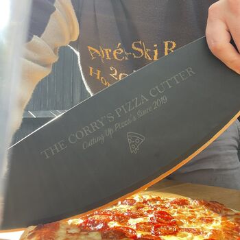 Personalised Wooden Pizza Cutter, 2 of 9