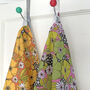 Retro Floral Vintage Style Flower Power Tea Towel, thumbnail 1 of 7