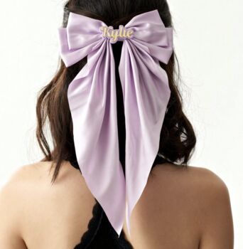 Personalised Monogram Long Hair Bow Clip, 7 of 8