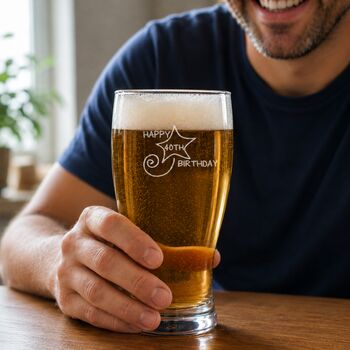40th Birthday Gift Shooting Star Engraved Pint Glass, 3 of 10