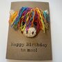 Rainbow Highland Cow Crochet Birthday Card Handmade Moo, thumbnail 11 of 11