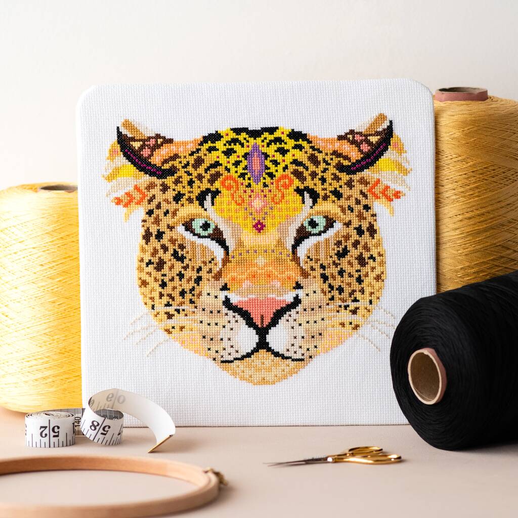 Mandala Leopard Cross Stitch Kit, 1 of 7