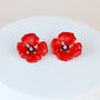 Large Poppy Flower Stud Earrings, thumbnail 1 of 3