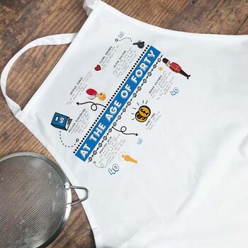 Personalised 40th Birthday White Apron, 8 of 11