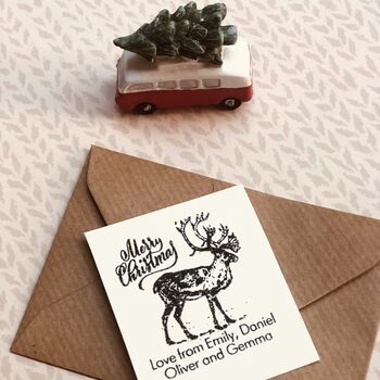 Christmas Reindeer Rubber Stamp, 3 of 3