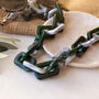 Large Glasses Chain Marble Green And White Acrylic, thumbnail 2 of 7