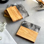 Olive Wood And Smokey Resin Bar Coasters, thumbnail 3 of 5