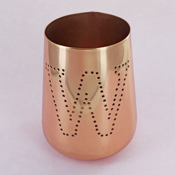 Copper Alphabet Letters Tea Light Holders By G Decor, 9 of 10