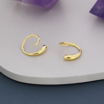 Sterling Silver Spiral Hoop Earrings, 2 of 12