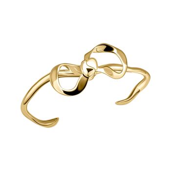 Gold Plated Ribbon Bow Bangle Bracelet, 3 of 3