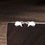 Extra Tiny Badger Stud Earrings In Sterling Silver, thumbnail 1 of 12