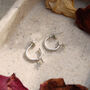 North Star Personalised Initial Charm Hoop Earrings In Silver Or Gold, thumbnail 3 of 5