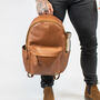 Personalised Brown Leather Backpack With Side Pockets, thumbnail 2 of 12