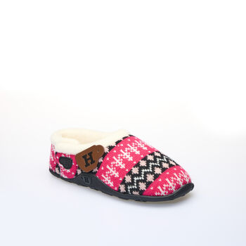 Trudie Pink Black Nordic Women's Slippers Indoor/Garden Shoes, 5 of 11