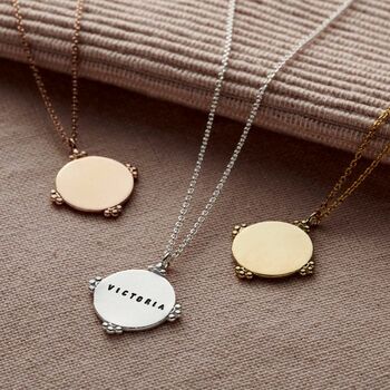 Personalised Cluster Crown Disc Necklace, 2 of 9