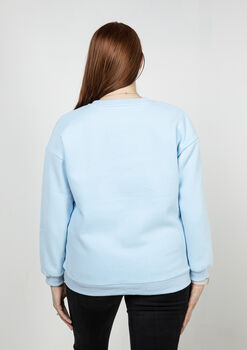 Women's Breastfeeding Blue Embroidered Sweatshirt, 2 of 3