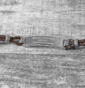 Personalised Message Leather Bracelet, 2 of 3