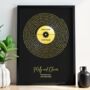 Personalised Foiled Record Song Lyric Print, thumbnail 1 of 10