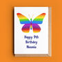 Rainbow Butterfly Personalised Birthday Card, thumbnail 1 of 2