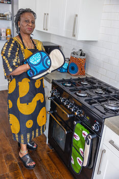 African Print Apron | Black Tunde Print, 2 of 4