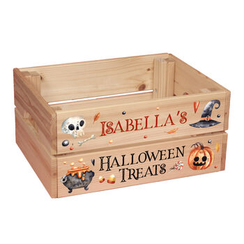 Personalised Watercolour Halloween Trick Or Treat Crate, 4 of 4