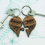 Personalised Couples' Romantic Joining Heart Keyring, thumbnail 1 of 2