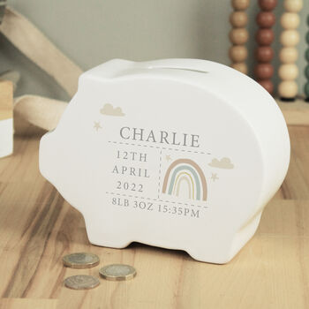 Personalised New Baby Ceramic Money Box, 3 of 5