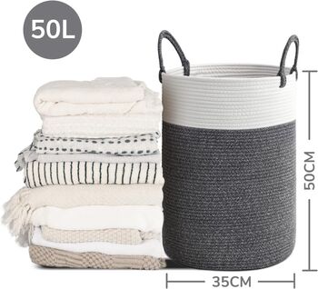 Tall Slim Laundry Hamper Clothes Storage Basket, 8 of 12