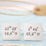 Personalised Coordinates Cufflinks. Gift For Traveller, thumbnail 1 of 5