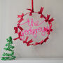 Personalised Satin Bow Light Up Wreath, thumbnail 2 of 5