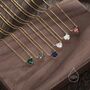 Sapphire Blue Cz Heart Pendant Necklace, thumbnail 4 of 11