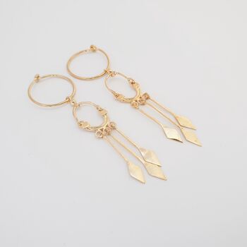 Ayra 18k Gold Plated Drop Earrings, 3 of 7