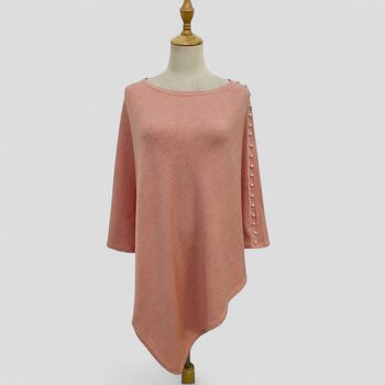 Wool Knit Poncho With Pearls, 3 of 7