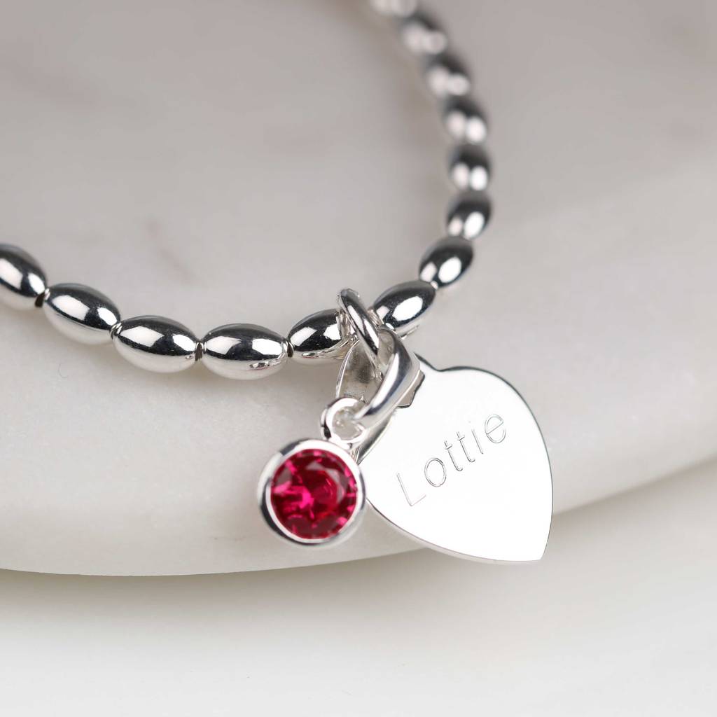 personalised children's birthstone bracelet by nest