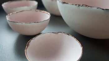 Set Of Seven Fine Bone China Nesting Bowls In Pink, 7 of 8
