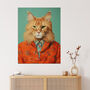 Main Coon Ginger Pet Cat Portrait Fun Wall Art Print, thumbnail 1 of 6