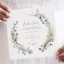 Periwinkle Wreath Wedding Invitation, thumbnail 1 of 5