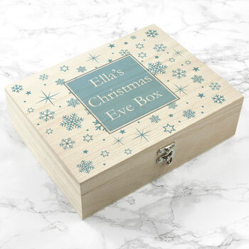 Personalised Ice Blue Snowflake Christmas Eve Box, 2 of 6